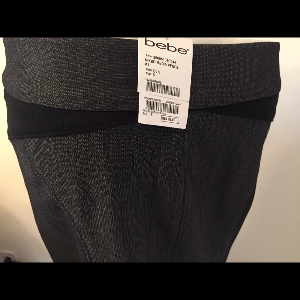 Bebe Mixed Media Pencil Skirt - Picture 3 of 8